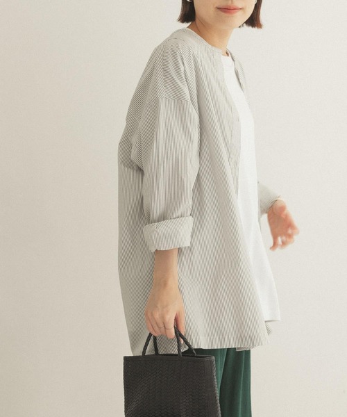 FORK&SPOON(フォークアンドスプーン)の「FORK&SPOON ツイルシャツチュニック(シャツ/ブラウス・レディース・ネイビー/ストライプ・ONE)」の16枚目の写真