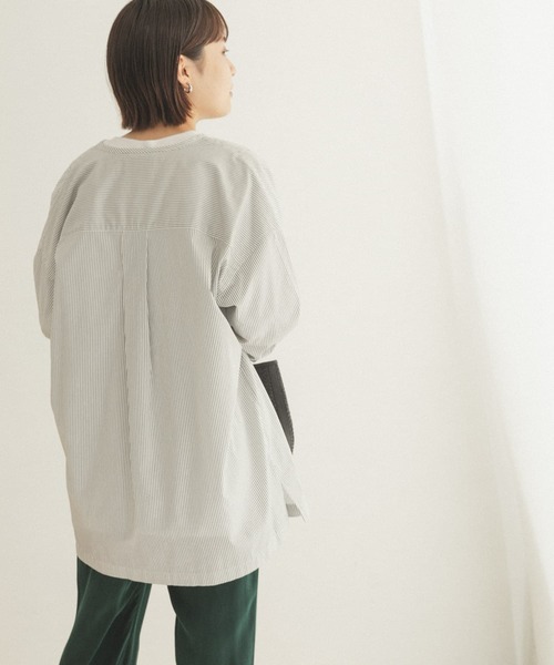 FORK&SPOON(フォークアンドスプーン)の「FORK&SPOON ツイルシャツチュニック(シャツ/ブラウス・レディース・ネイビー/ストライプ・ONE)」の7枚目の写真