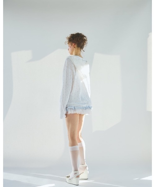 lilLilly(リルリリー)の「2wayレースフードワンピース(Tシャツ/カットソー・レディース・ピンク/ホワイト・FREE)」の8枚目の写真