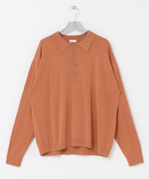 crepuscule(クレプスキュール)の「crepuscule Long-Sleeve Polo(ポロシャツ・メンズ・ブルー/オレンジ/ブラウン/カーキ・2/1)」の2枚目の写真