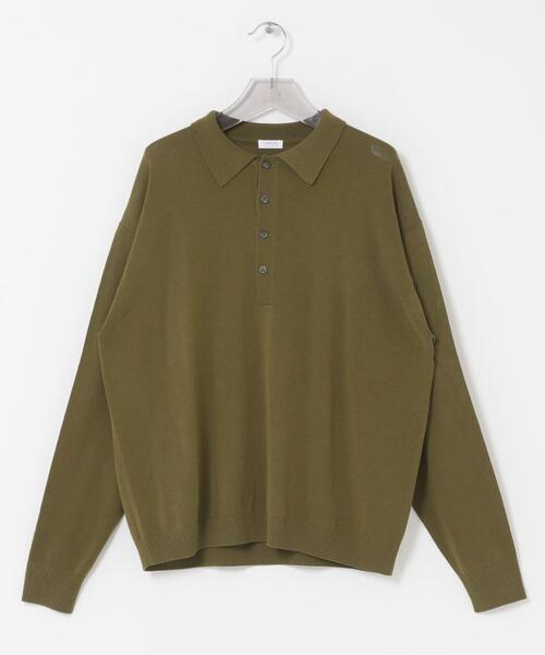 crepuscule(クレプスキュール)の「crepuscule Long-Sleeve Polo(ポロシャツ・メンズ・ブルー/オレンジ/ブラウン/カーキ・2/1)」の3枚目の写真
