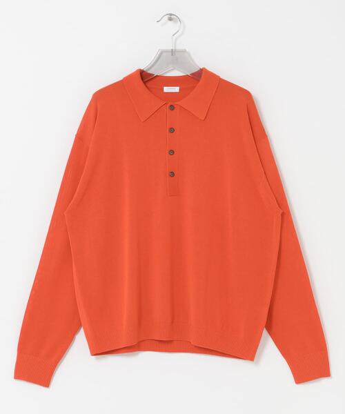 crepuscule(クレプスキュール)の「crepuscule Long-Sleeve Polo(ポロシャツ・メンズ・ブルー/オレンジ/ブラウン/カーキ・2/1)」の1枚目の写真