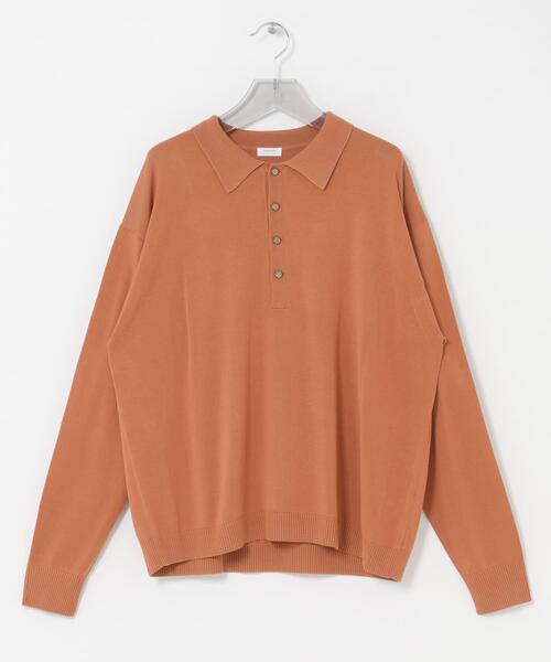 crepuscule(クレプスキュール)の「crepuscule Long-Sleeve Polo(ポロシャツ・メンズ・ブルー/オレンジ/ブラウン/カーキ・2/1)」の5枚目の写真