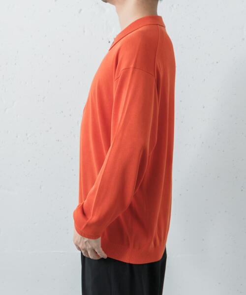 crepuscule(クレプスキュール)の「crepuscule Long-Sleeve Polo(ポロシャツ・メンズ・ブルー/オレンジ/ブラウン/カーキ・2/1)」の8枚目の写真