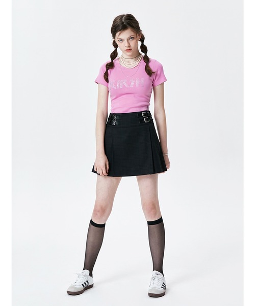KIRSH(キルシー)の「【KOREA KIRSH オリジナルライン】『KIRSH/キルシー』GLITTERING LOGO T-SHIRTS/ラインストーングリッターロゴクロップド丈 半袖Tシャツ(Tシャツ/カットソー・レディース・ブラック/ピンク・FREE)」の15枚目の写真