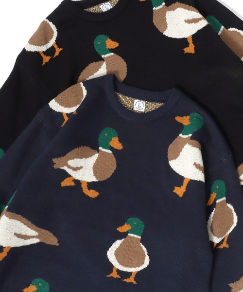 Lazar(ラザル)の「Animal Allover Knit/オーバーサイズ アニマル 総柄 カモ ネコ ジャガードニット/セーター/レディース メンズ(ニット/セーター・レディース・ネイビー/ブラック系その他/グレー/ブラック/アイボリー/ブルー系その他・M/L)」の5枚目の写真