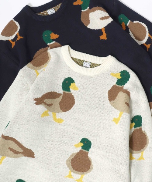 Lazar(ラザル)の「Animal Allover Knit/オーバーサイズ アニマル 総柄 カモ ネコ ジャガードニット/セーター/レディース メンズ(ニット/セーター・レディース・ネイビー/ブラック系その他/グレー/ブラック/アイボリー/ブルー系その他・M/L)」の2枚目の写真