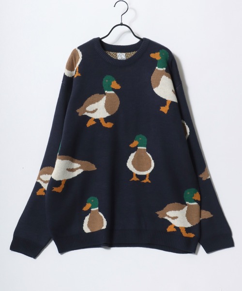 Lazar(ラザル)の「Animal Allover Knit/オーバーサイズ アニマル 総柄 カモ ネコ ジャガードニット/セーター/レディース メンズ(ニット/セーター・レディース・ネイビー/ブラック系その他/グレー/ブラック/アイボリー/ブルー系その他・M/L)」の10枚目の写真