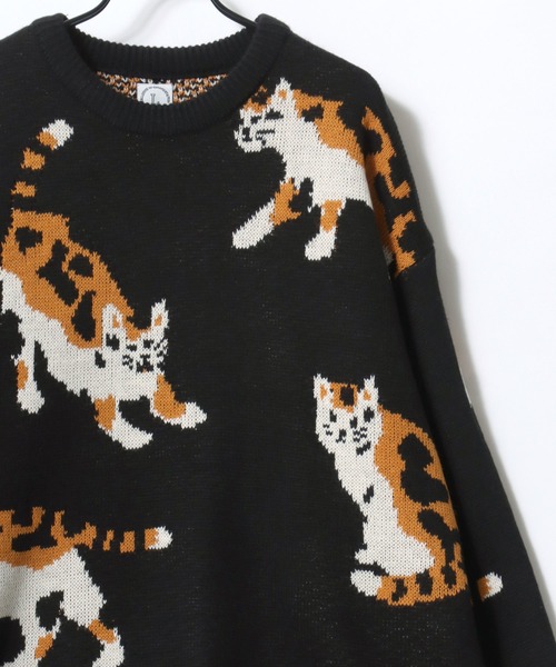 Lazar(ラザル)の「Animal Allover Knit/オーバーサイズ アニマル 総柄 カモ ネコ ジャガードニット/セーター/レディース メンズ(ニット/セーター・レディース・ネイビー/ブラック系その他/グレー/ブラック/アイボリー/ブルー系その他・M/L)」の16枚目の写真