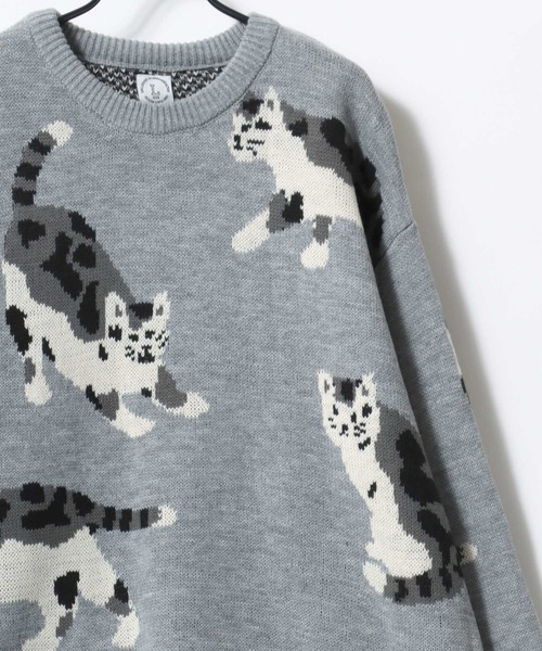 Lazar(ラザル)の「Animal Allover Knit/オーバーサイズ アニマル 総柄 カモ ネコ ジャガードニット/セーター/レディース メンズ(ニット/セーター・レディース・ネイビー/ブラック系その他/グレー/ブラック/アイボリー/ブルー系その他・M/L)」の19枚目の写真