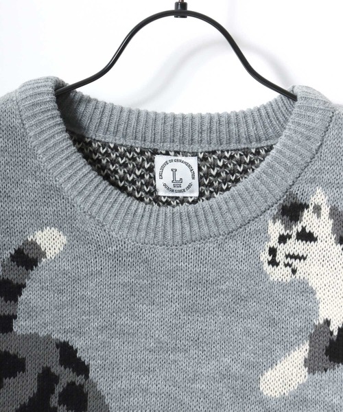 Lazar(ラザル)の「Animal Allover Knit/オーバーサイズ アニマル 総柄 カモ ネコ ジャガードニット/セーター/レディース メンズ(ニット/セーター・レディース・ネイビー/ブラック系その他/グレー/ブラック/アイボリー/ブルー系その他・M/L)」の20枚目の写真