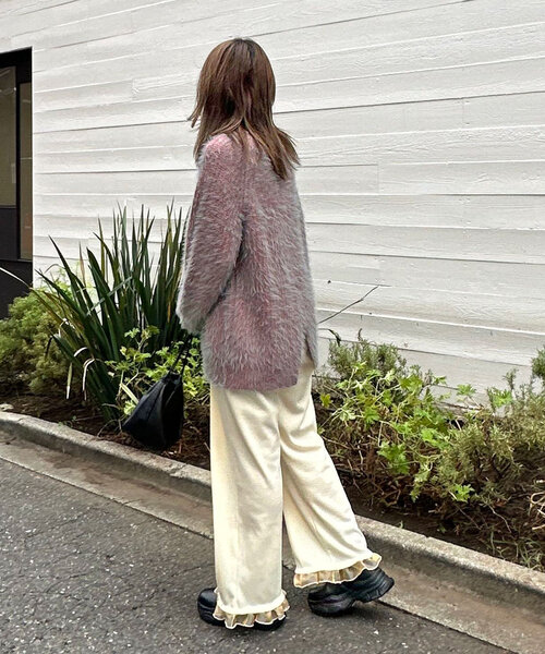 CIAOPANIC(チャオパニック)の「カラーシャギーラグランニット(ニット/セーター・レディース・ネイビー/アイボリー/ブルー/グレー/レッド/グリーン・ONE SIZE)」の8枚目の写真