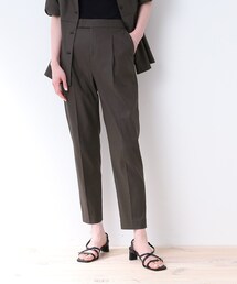 INDIVI | 【SETUP可能/洗える/日本製】麻調ストレッチテーパードパンツ 〈夏の通勤/学校行事に!〉(その他パンツ)