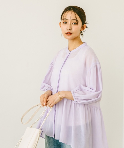 GLOBAL WORK(グローバルワーク)の「エアリーリラックスペプラム/287479(シャツ/ブラウス・レディース・ブルー/ピンク系その他6/ブラック/パープル系その他7/ホワイト・LARGE/MEDIUM)」の6枚目の写真