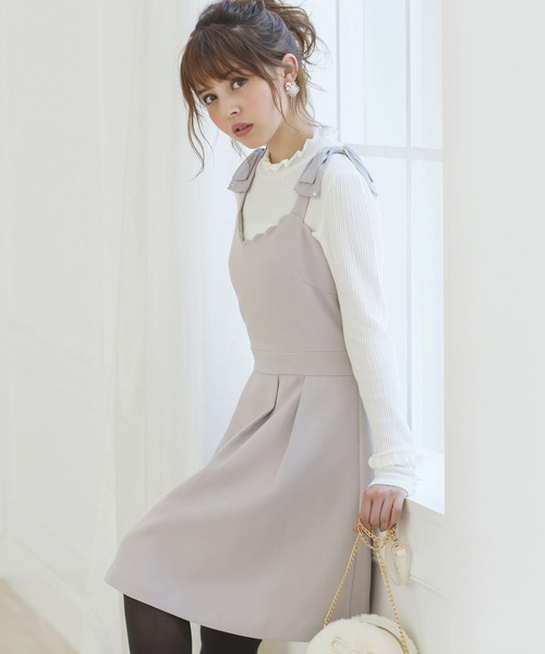 LODISPOTTO(ロディスポット)の「リュバンスカラップキャミワンピース(ワンピース・レディース・ライトグレー/ブラック/ピンク・MEDIUM)」の12枚目の写真