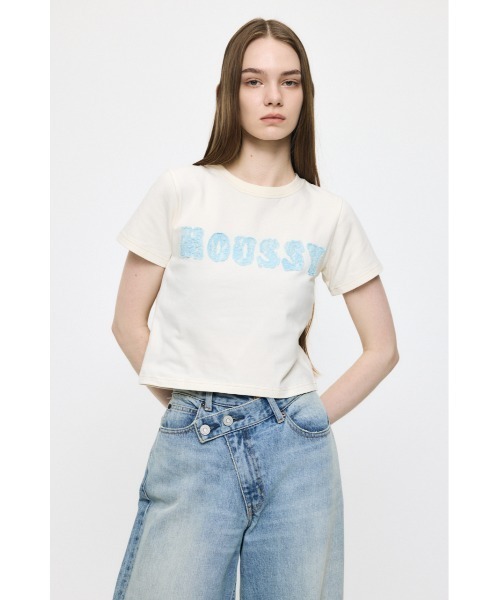 MOUSSY(マウジー)の「【ZOZO・一部店舗限定】PATCH LACE MOUSSY TINY Tシャツ(Tシャツ/カットソー・レディース・ブラック/オフホワイト/ブルー・FREE)」の2枚目の写真