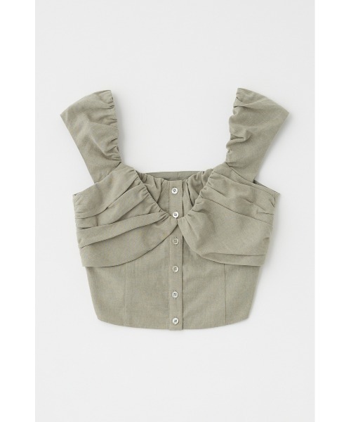 MOUSSY(マウジー)の「【EC・一部店舗限定】LAYERED GATHERED ブラウス(シャツ/ブラウス・レディース・ライトカーキ/アイボリー/ブラック・FREE)」の5枚目の写真