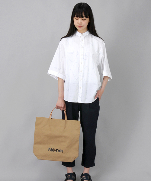 Ne-net(ネネット)の「S はばたきシャツ(シャツ/ブラウス・レディース・ホワイト/ブラック/イエロー・02)」の5枚目の写真