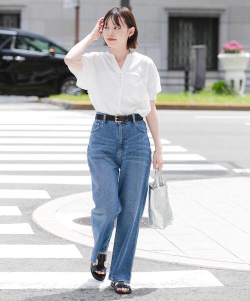 URBAN RESEARCH(アーバンリサーチ)の「フレンチスリーブスキッパーブラウス(シャツ/ブラウス・レディース・ブラック系その他/オフホワイト/ライトブルー・FREE)」の8枚目の写真