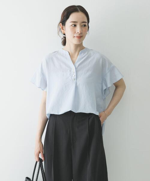 URBAN RESEARCH(アーバンリサーチ)の「フレンチスリーブスキッパーブラウス(シャツ/ブラウス・レディース・ブラック系その他/オフホワイト/ライトブルー・FREE)」の22枚目の写真