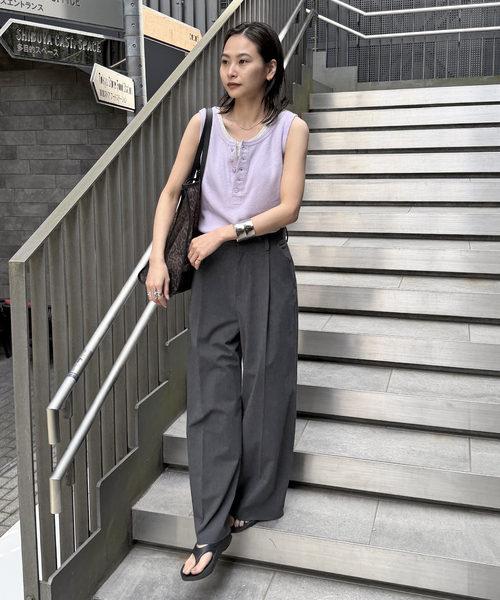 JOURNAL STANDARD(ジャーナルスタンダード)の「別注【FAITH MILLS CORP】ワッフルガゼットPOヘンリータンクトップ(タンクトップ・レディース・アイボリー/パープル/イエロー/ブラック系その他・FREE)」の7枚目の写真
