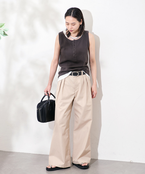JOURNAL STANDARD(ジャーナルスタンダード)の「別注【FAITH MILLS CORP】ワッフルガゼットPOヘンリータンクトップ(タンクトップ・レディース・アイボリー/パープル/イエロー/ブラック系その他・FREE)」の9枚目の写真
