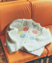 Dot&Stripes CHILD WOMAN | ロービングウール手編み&刺繍カーディガン(カーディガン/ボレロ)
