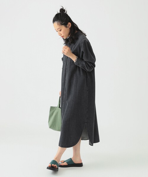 Lee(リー)の「【別注】Lee / デニム シャツ マキシドレス(S~M)(シャツワンピース・レディース・ライトブルー/ブラック/ロイヤルブルー・MEDIUM/SMALL)」の16枚目の写真