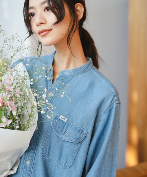 Lee(リー)の「【別注】Lee / デニム シャツ マキシドレス(S~M)(シャツワンピース・レディース・ライトブルー/ブラック/ロイヤルブルー・MEDIUM/SMALL)」の5枚目の写真