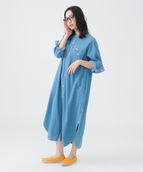 Lee(リー)の「【別注】Lee / デニム シャツ マキシドレス(S~M)(シャツワンピース・レディース・ライトブルー/ブラック/ロイヤルブルー・MEDIUM/SMALL)」の10枚目の写真