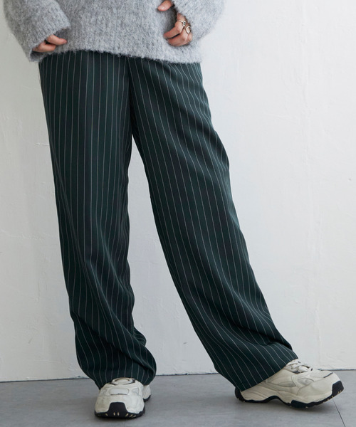 VENCEEXCHANGE(ヴァンスエクスチェンジ)の「【セットアップ対応】ピンストライプストレートパンツ(その他パンツ・レディース・グリーン/ネイビー/ブラック/ベージュ・FREE)」の15枚目の写真