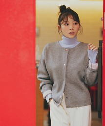 NATURAL BEAUTY BASIC | ◇バイカラー接結カーディガン(カーディガン/ボレロ)