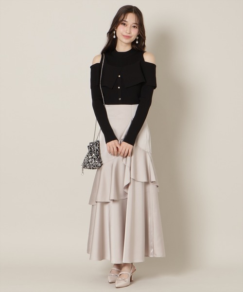 WILLSELECTION(ウィルセレクション)の「アシメラッフルサテンスカート(スカート・レディース・チャコールグレー/ピンク/ベージュ・FREE)」の12枚目の写真