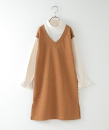 Vネックジャンスカドッキングワンピース(120~160cm)