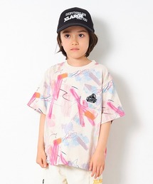 アート総柄半袖Tシャツ
