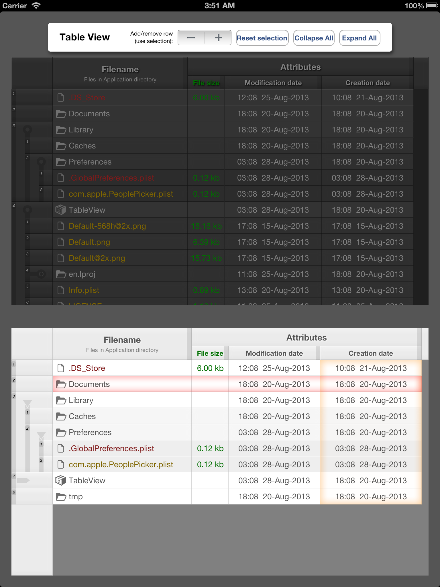 TSTableView examples