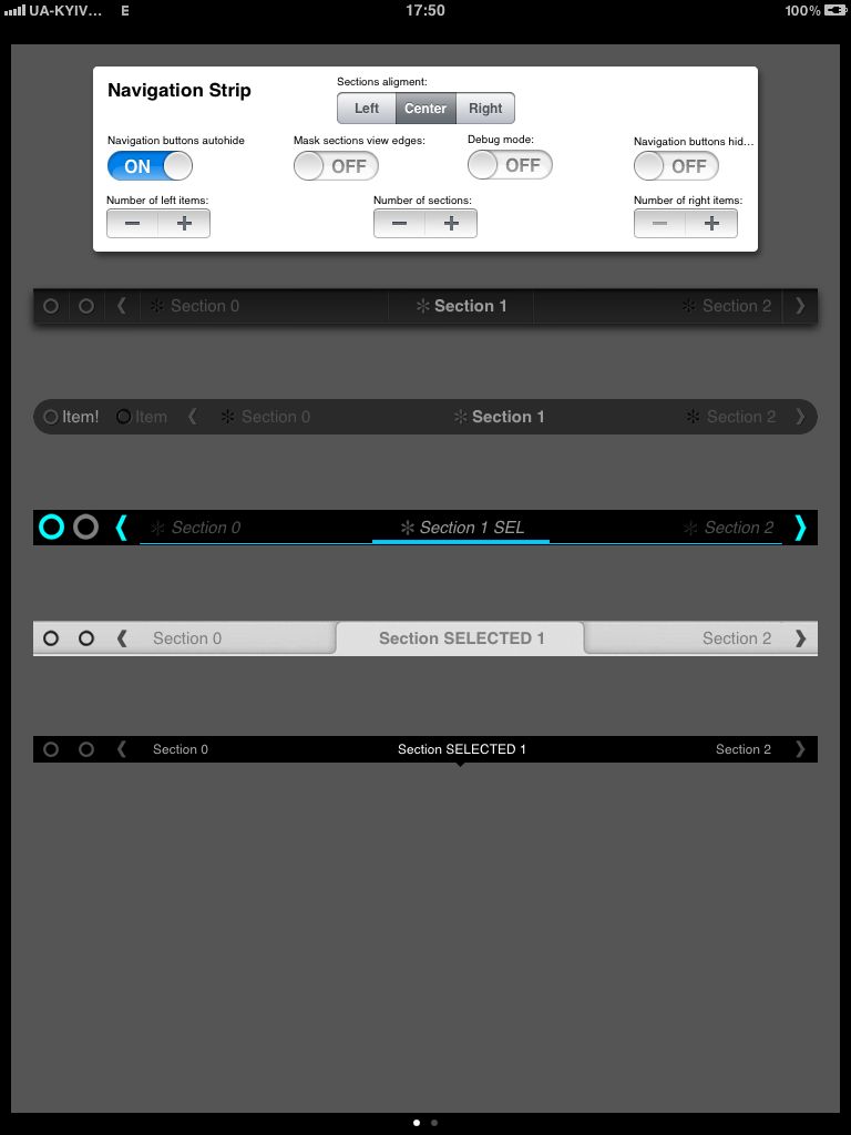 TSNavigationStripView examples