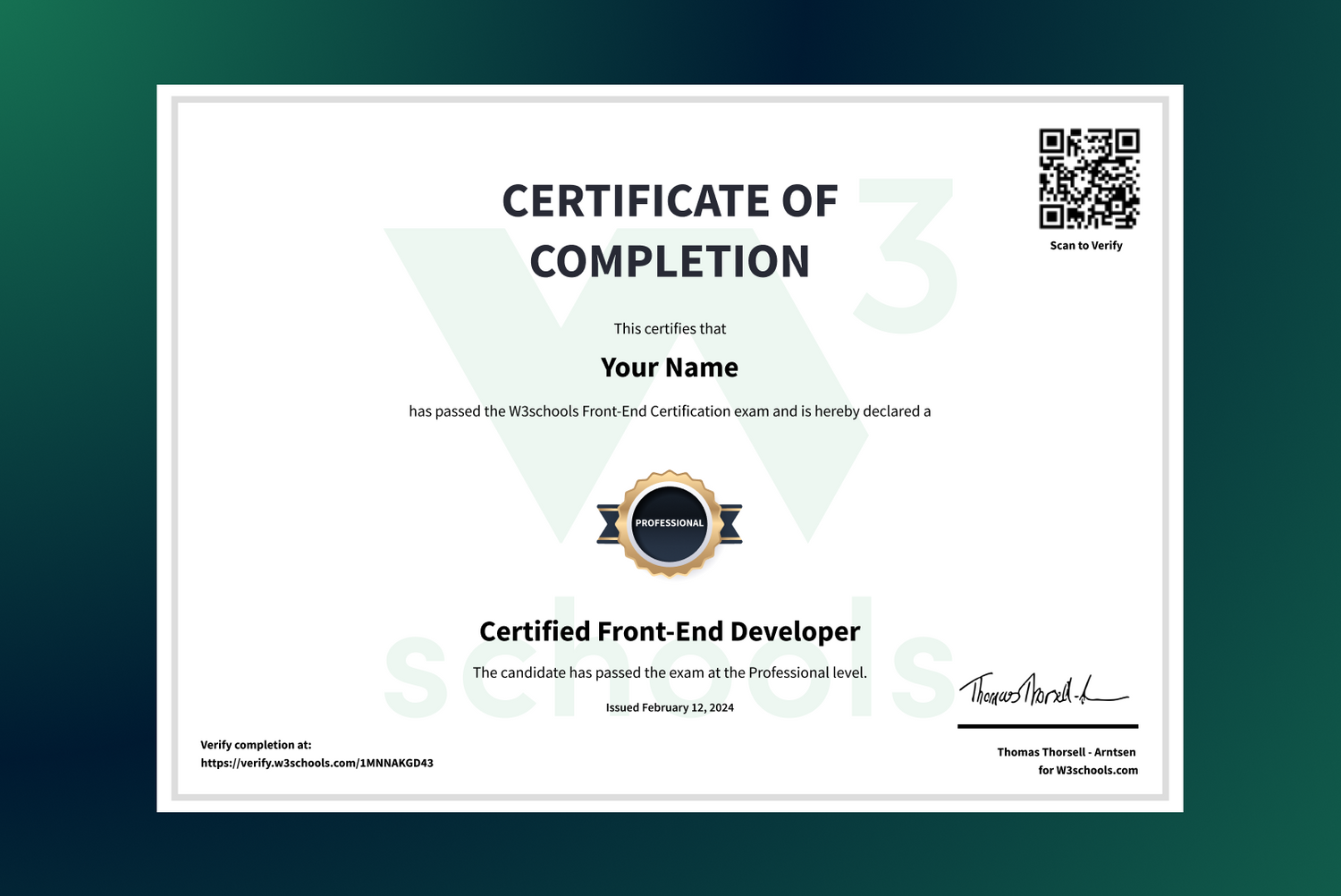 Get a Front-End certificate