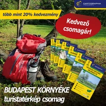 Cartographia BUDAPEST KÖRNYÉKE turistatérkép csomag: 6 db Cartographia turistatérkép 20% KEDVEZMÉNNYEL 