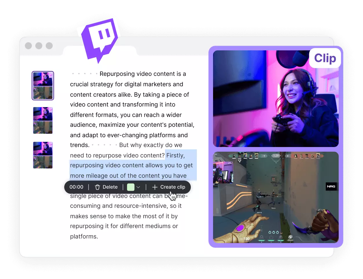 Twitch editor