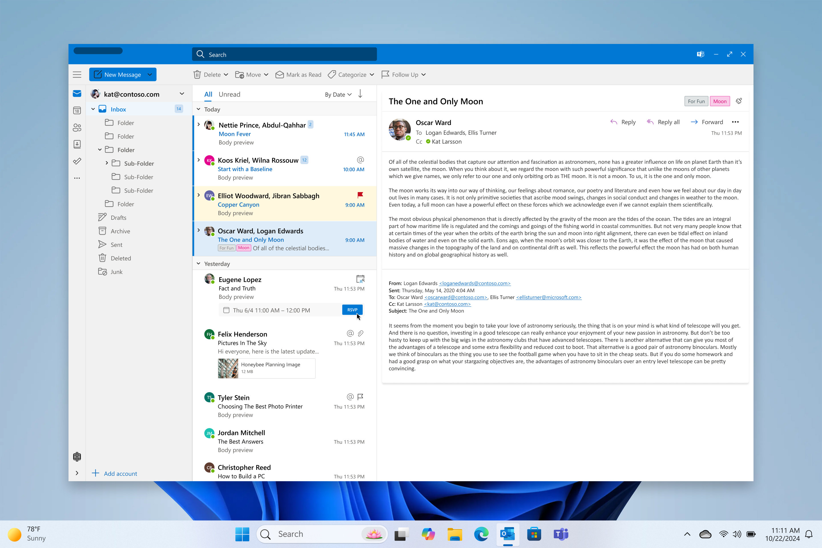 Microsoft Outlook เปิดอยู่บนหน้าจอคอมพิวเตอร์