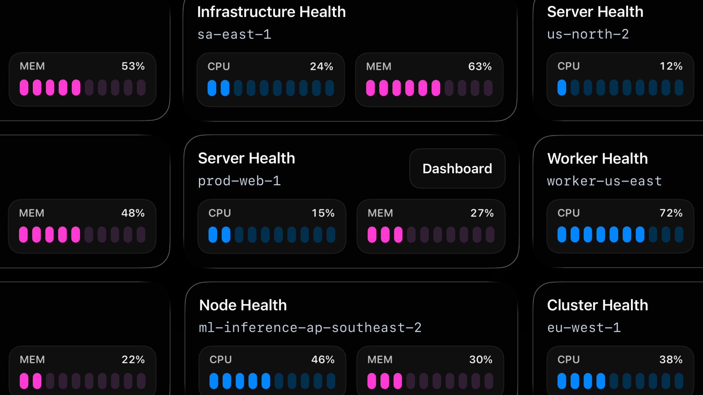Metrics Live Activity on iPhone showing server health with CPU and memory values