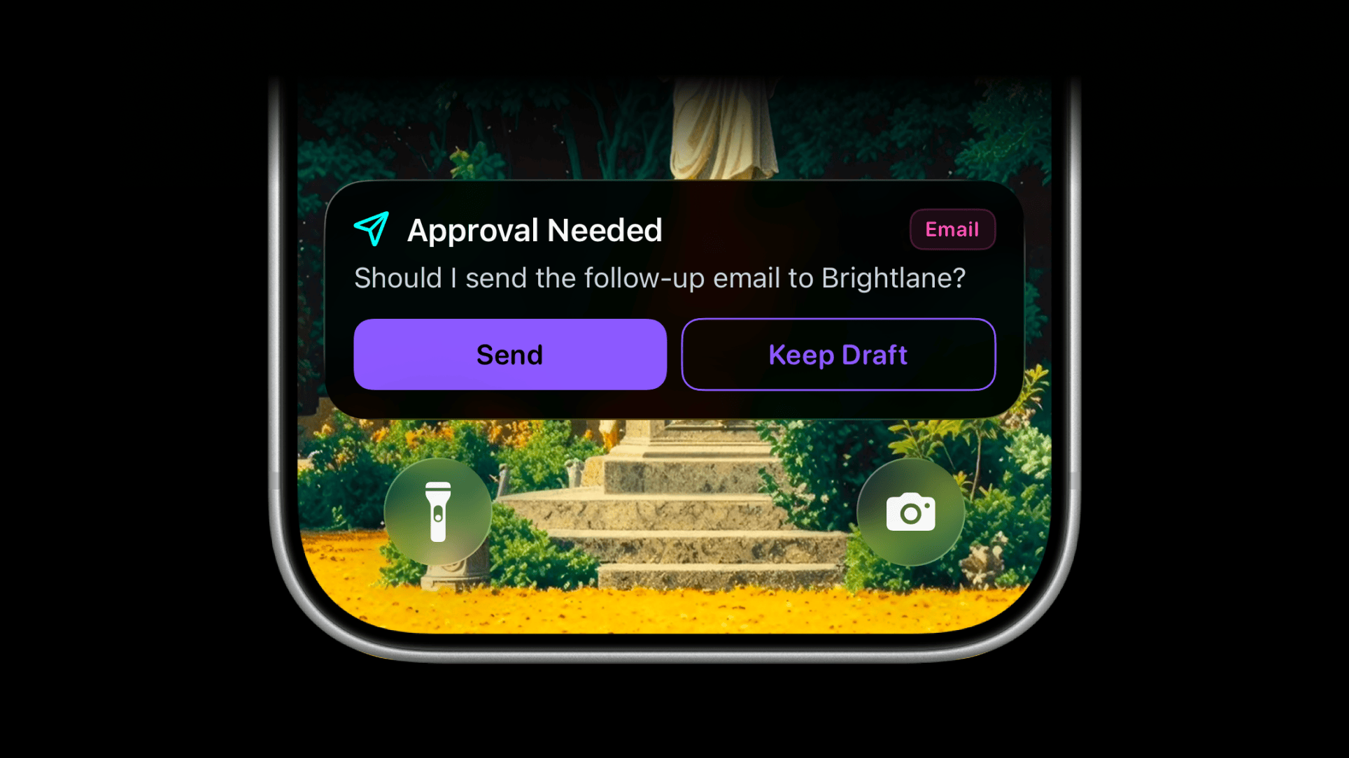ActivitySmith approval Live Activity with a customized color, icon, and badge