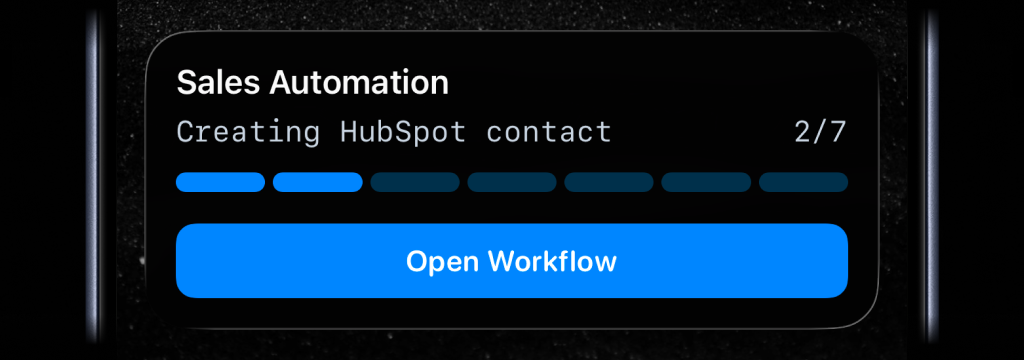 n8n workflow Live Activity on iPhone