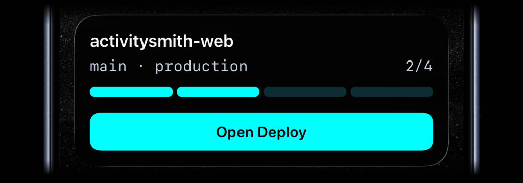 Netlify deploy Live Activity on iPhone showing deploy progress on the lock screen