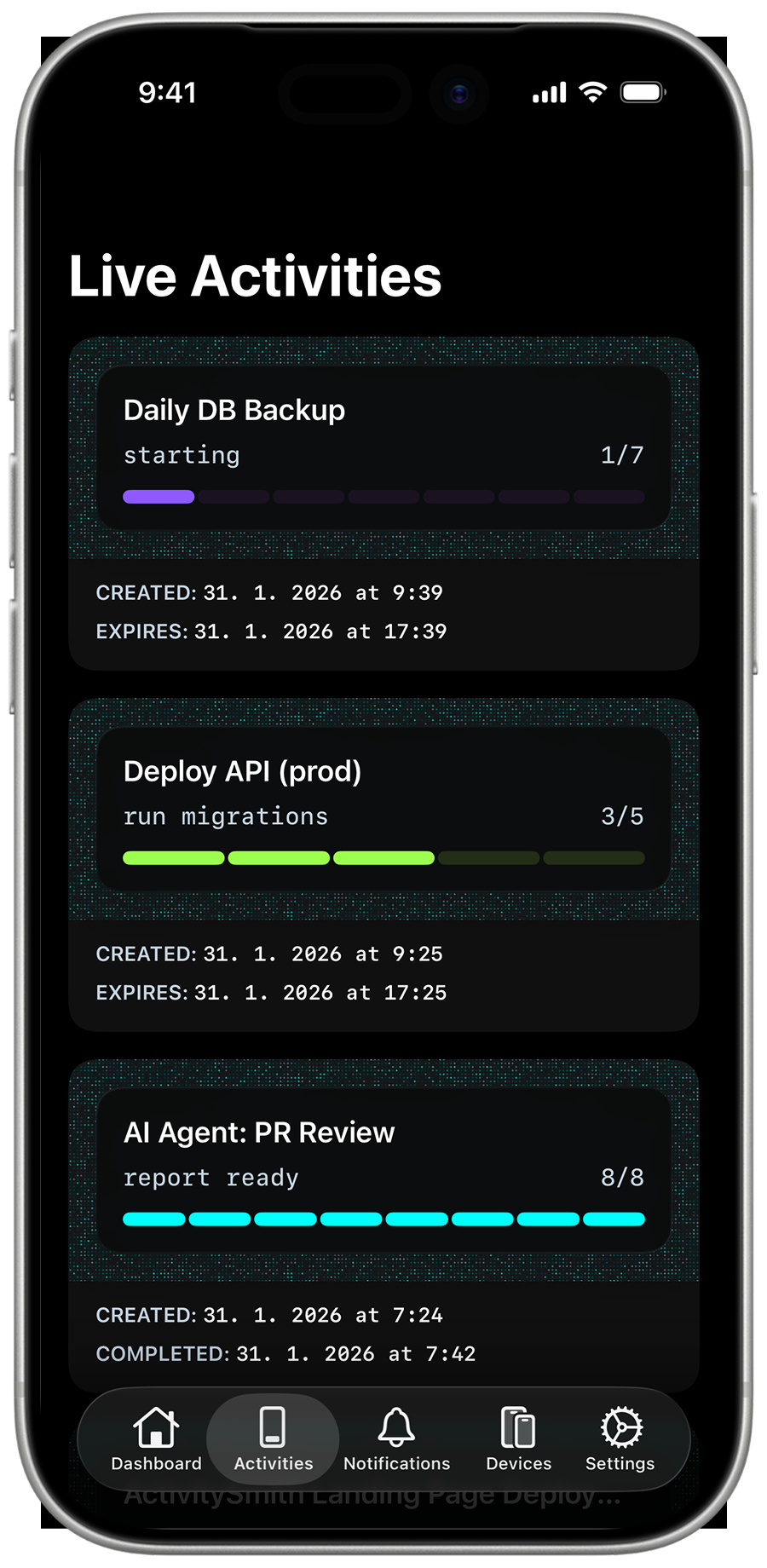 ActivitySmith mobile app preview