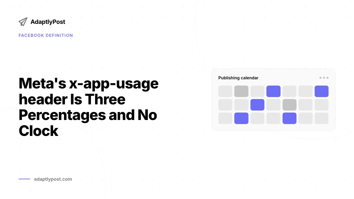 O cabeçalho x-app-usage e seus três campos de porcentagem na Facebook Graph API