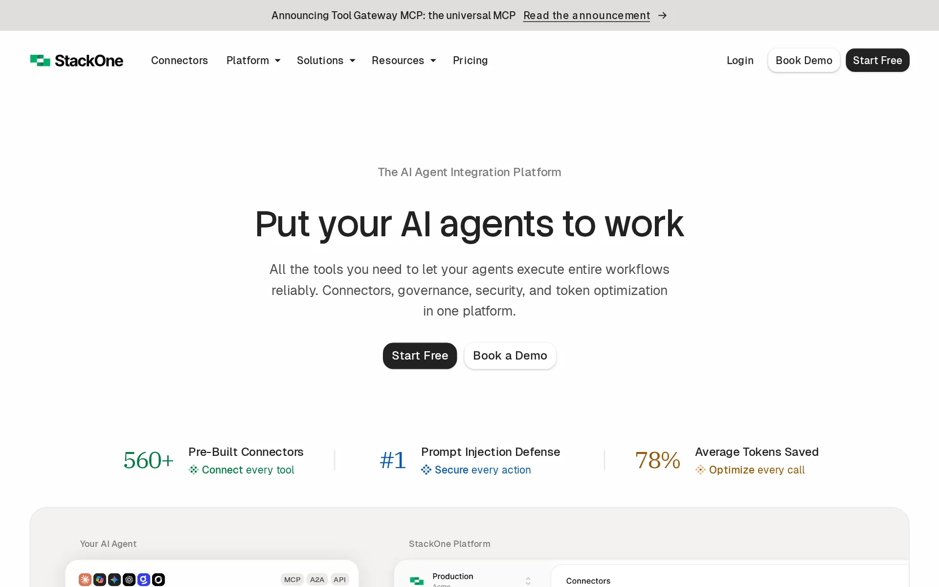 Screenshot of StackOne