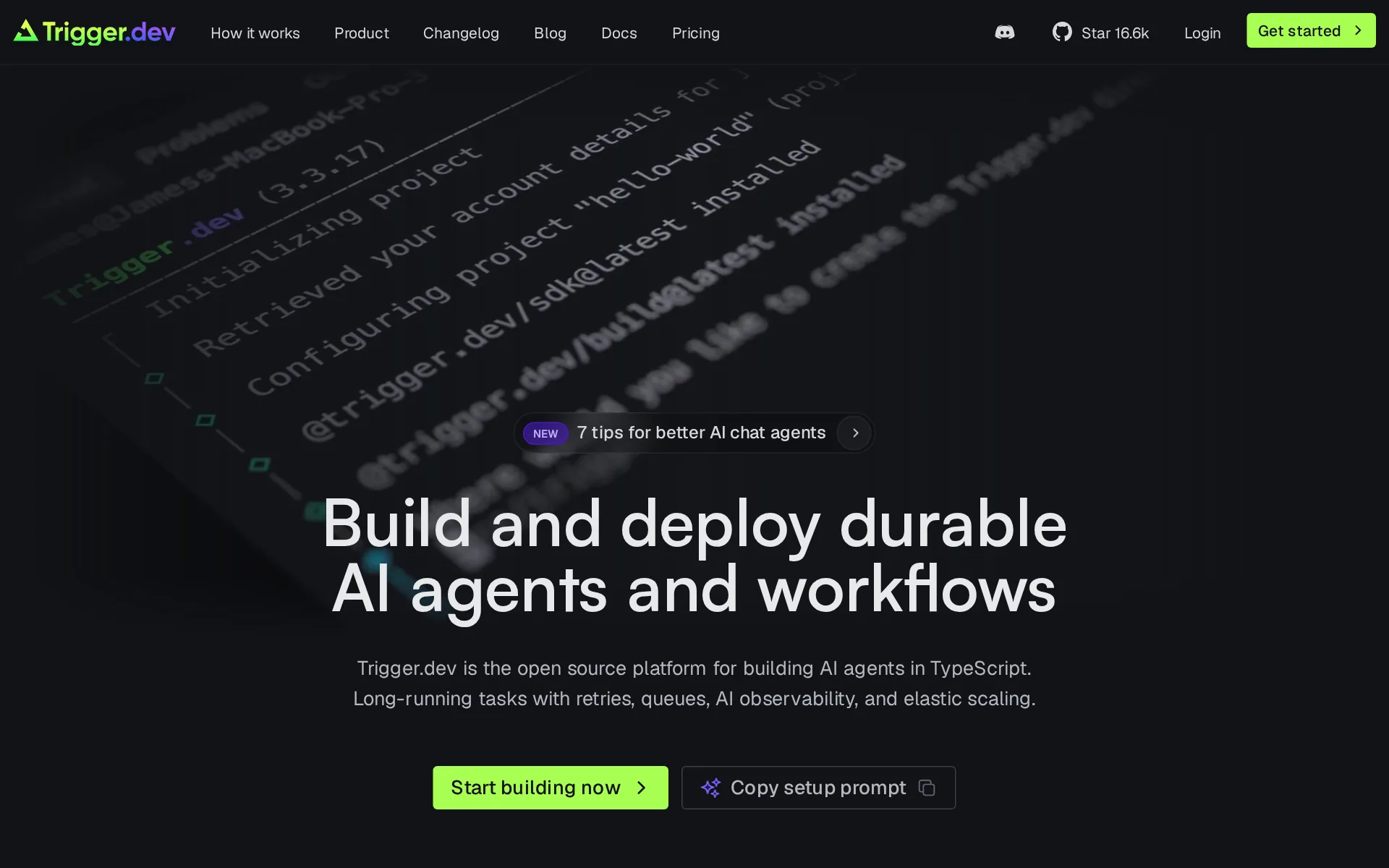 Screenshot of Trigger.dev