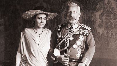 Kaiser William II with his second wife Hermine Reuss on their wedding day, November 9, 1922.